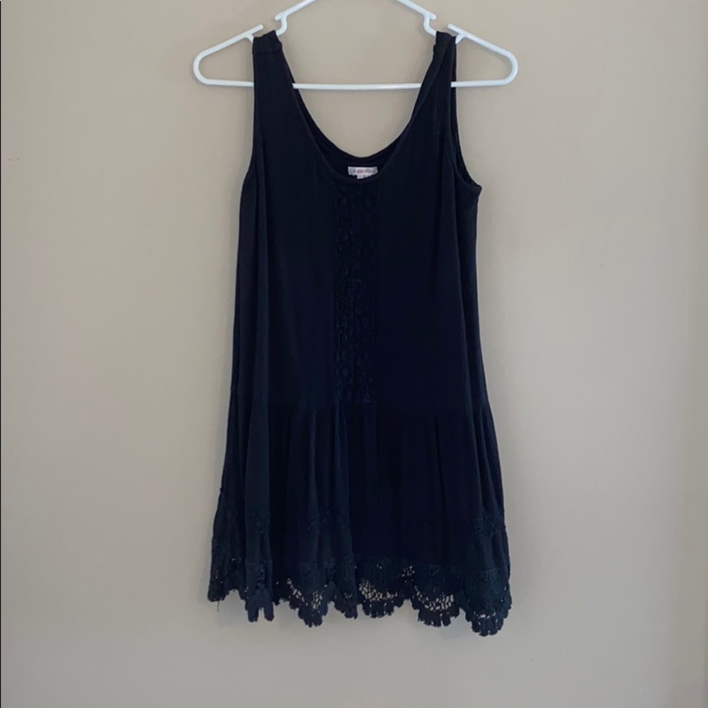 Black long tank top/mini dress